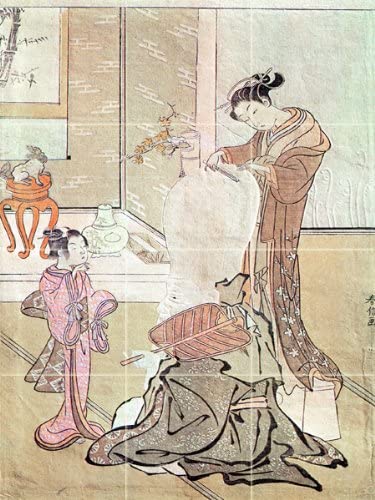 Tile Mural Fukurokuju by Harunobu Suzuki - Ancient Japan Art